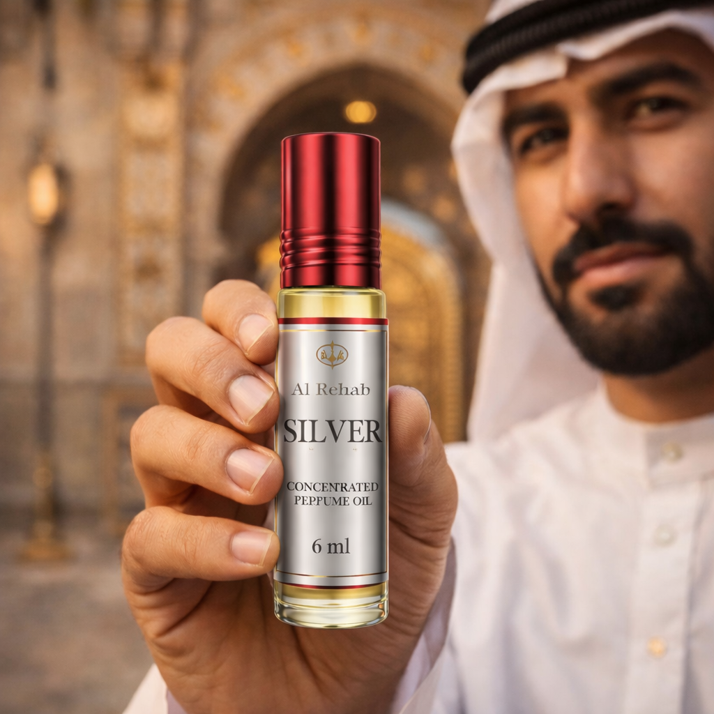 Al Rehab Silver Attar Display